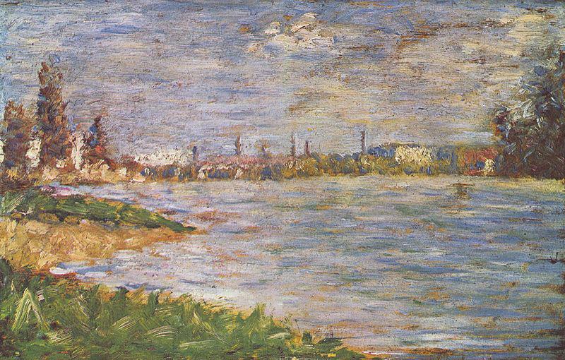 Georges Seurat Die beiden Ufer Norge oil painting art
